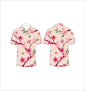 Polo personnalisé à imprimé floral rose Sakura pour homme, manches courtes, décontracté, respirant, léger, tendance, pour le golf - Product Image 6