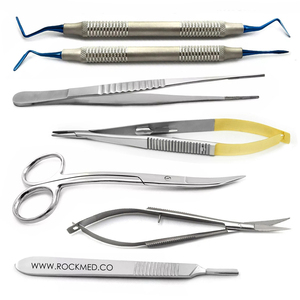 Kit de Microcirugía Dental, Tijeras Castroviejo, Pinza Vascular, Periotomo, Certificado CE - Product Image 1