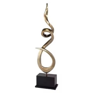 Sculpture métallique moderne, figurine artistique, objet décoratif, décoration de table pour salon, accent contemporain - Product Image 5