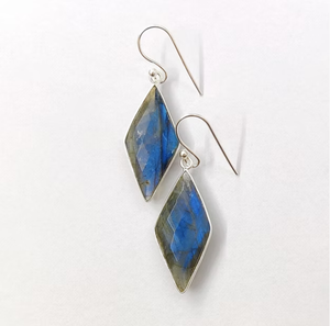 Boucles d'oreilles pendantes en argent sterling 925 avec pierre précieuse labradorite, design unique, bijoux fins, vente en gros JAIPUR SILVER - Product Image 2