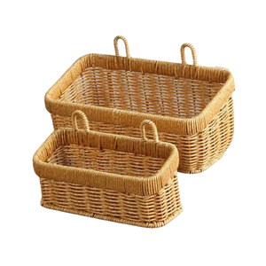 Cesta de Almacenamiento Multifuncional Ecológica de Mimbre Sintético para Cocina, Cesta Colgante Tejida para Jengibre, Ajo, Cebolla, Huevo, Fruta - Product Image 4