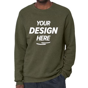 Sudadera de cuello redondo raglán para hombre, corte atlético, en blanco, para diseño personalizado, plantilla de impresión, producción de ropa - Product Image 1