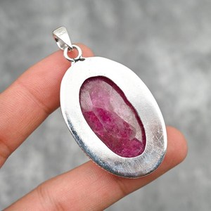 Kashmir Red <b>Ruby</b> Pendant 925 Sterling Silver Gemstone Pendant Handmade Jewelry Elegant <b>Ruby</b> <b>Necklace</b> Christmas Gift - Product Image 3
