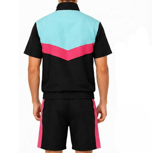 Ensemble short et veste coupe-vent pour homme, couleur unie, streetwear hiver, logo personnalisé, imperméable - Product Image 2