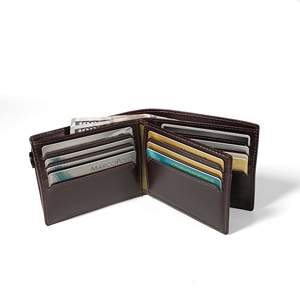 Castello Men's Bi-Fold <b>Wallet</b> High Quality Genuine Vegetable Tanned Waxy Leather Open Closure Detachable Card Holder Polyester - Product Image 6