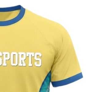 เสื้อเน็ตบอลแบบซับลิเมชั่นสีเหลืองเขียวแบบยูนิเซ็กซ์ โพลีเอสเตอร์น้ำหนักเบา คอกลม ชุดกีฬาสำหรับทีม ฝึกซ้อม แข่งขัน ชุดออกกำลังกาย - Product Image 5