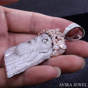 จี้เพชรโมอิสซาไนต์สไตล์ฮิปฮอป เงินแท้ 925 ชุบทองคำขาวและทองชมพู สวยสะดุดตา - Product Image 2