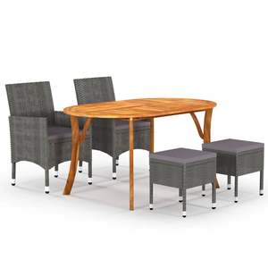 Conjunto de Comedor Grande y Resistente de Madera de Acacia Gris Sólida, Conjuntos para Jardín - Product Image 1