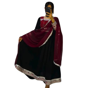 Ready Wear Solid Long Sleeves Full Heavy Afghan Dress Embroidery Antique Afghani Dress Women Punjabi <b>Wedding</b> Afghan Kuchi Dress - Product Image 1