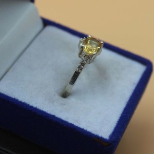 Bague en citrine faite à la main en argent sterling 925 avec accents de zirconium cubique, bague en pierres précieuses, cadeau pour elle - Product Image 3