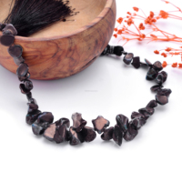 Perles de pierres précieuses d'opale éthiopienne brin de 8 pouces couleur noire perles lisses opale de feu pépite puces opale éthiopienne noire naturelle
