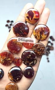 Lot en gros de grenat Hessonite naturel de haute qualité, taille ovale cabochon, prix de gros pour la fabrication de bijoux, IRFAN GEMS, lot de cristaux Hessonite - Product Image 5