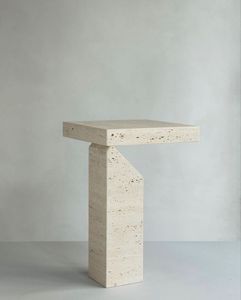 Wholesale Price Travertine <b>Side</b> <b>Table</b> Modern Stone Accent Furniture For Luxury Home Hotel Decor Export Bulk Use Sale <b>Set</b> Premium - Product Image 1