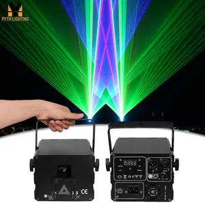 Luz laser RGB 2W DJ Paistros de animação 3D coloridos luz de efeito de palco para festas ativada por som