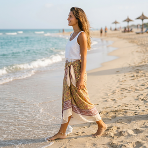 Indian Hand Block Print Long Cotton <b>Sarong</b> Pareo Scarf Floral Beach <b>Wrap</b> Lightweight Breathable Women Swimwear Cover Wholesale - Product Image 6