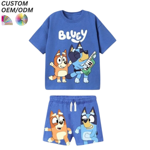 Conjunto de Ropa para Niños Personalizado, Camiseta y Pantalones Cortos 100% Algodón, para Todas las Temporadas, Soporte OEM ODM para Fabricación al por Mayor - Product Image 4
