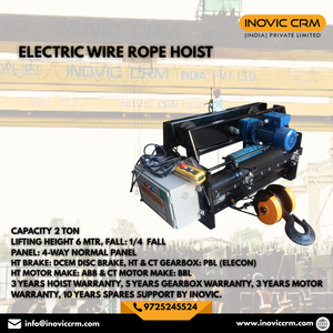 Palans électriques à câble INOVIC CRM 2 tonnes avec hauteur de levage de 6 m, chariot monté, IP65, palan de levage industriel robuste - Product Image 3
