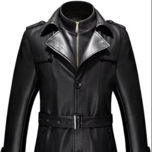 Meilleur prix de gros pour un manteau en cuir sur mesure pour homme, manteau long de haute qualité - Product Image 1