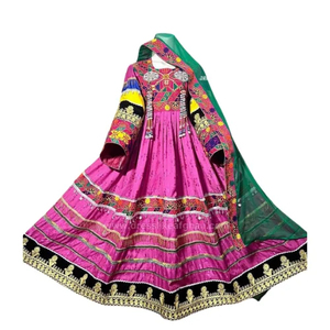 Afghan Kuchi Dress With Heavy <b>Mirror</b> And Coin Work Tribal Embroidery Ethnic Long Maxi Gown Perfect For Bridal Afghan Kuchi Dress - Product Image 1