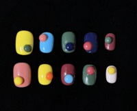 Faux ongles carrés courts 3D colorés faits à la main, effet bonbon, en gelée, à coller, réutilisables, ajustement personnalisé