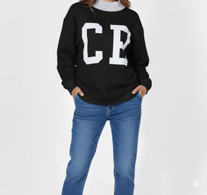 Suéter de invierno para mujer, largo, con cuello simulado, de algodón grueso y cálido, informal, holgado, cómodo, de forro polar cepillado - Product Image 1