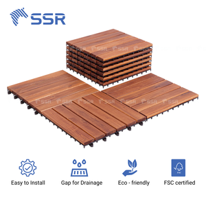 SSR VINA facile à installer en bois d'acacia de haute qualité bricolage carreaux de terrasse balcon jardin terrasse bois emboîtement bricolage carreaux de terrasse - Product Image 4