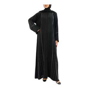 Custom OEM Sky Blue Floral Print Open Abaya Chiffon <b>Set</b> With Hijab Muslim Outfit Modest Women's Dress Dress Women Abaya <b>Set</b> - Product Image 1