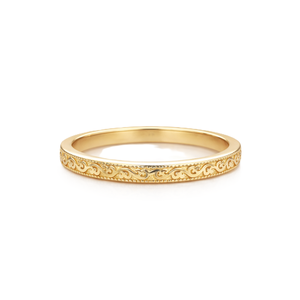 Bague en or massif 10K 14K 18K élégante et tendance, style rétro vintage, motif chèvrefeuille, pour anniversaire ou promesse, vente en gros - Product Image 1