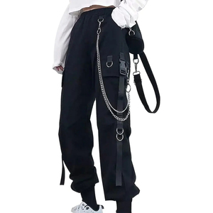 Pantalon cargo gothique taille haute pour femme, jeans baggy en denim style streetwear, vente en gros à faible MOQ, à prix abordable - Product Image 1