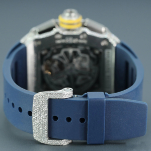 นาฬิกาควอตซ์โมอิสซาไนต์แฟชั่นสแตนเลสสตีลสำหรับผู้ชาย สไตล์ฮิปฮอป หน้าปัดกระจก ผ่านการทดสอบเพชร 100% - Product Image 5