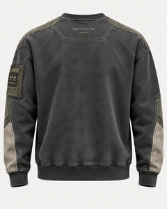 SAM TACTICAL Herren Rundhals-Sweatshirt Raglan-Ärmel Gewaschene Baumwolle French Terry Pullover Lässiger Herbststil Günstiger Preis - Product Image 4