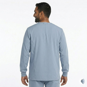 Blouse d'hôpital à manches longues avec fermeture boutonnée, haut de blouse professionnelle pour infirmières et médecins, blouses pour le personnel hospitalier - Product Image 2