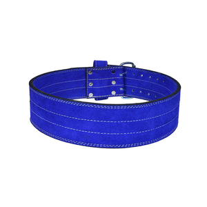 Ceinture de musculation en cuir de vache bleu respirante et antidérapante avec fermeture auto-agrippante réglable – Protection professionnelle unisexe pour la force - Product Image 2