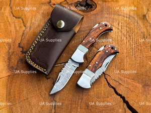 Premium Damascus Steel DIY Camping Folding Pocket Knife Customizable Colorful Handle Clip Point 1 Year Warranty Factory Direct - Product Image 4