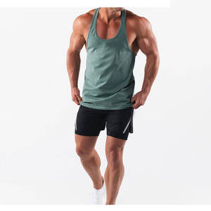 Débardeurs côtelés décontractés pour hommes – Gilet de sport sans manches en coton, coupe ajustée, respirant, couleur unie, idéal pour la course et les voyages, avec logo discret - Product Image 1