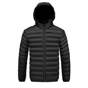 Chaqueta Acolchada Unisex con Capucha de Mezclilla, Logotipo Frontal, Cuello Alto, Cierre de Cremallera, Resistente al Viento, Color Sólido, Ropa Casual de Invierno, Largo Regular - Product Image 4