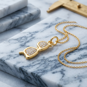 Unique Designer Hot Selling Fashion Jewelry Custom Iced Small Sunglasses 14K <b>Solid</b> <b>Gold</b> Natural Diamond <b>Pendants</b> Necklace Charms - Product Image 3