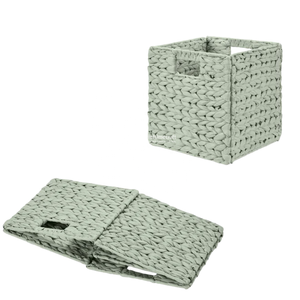 Panier de rangement pliable vintage en jacinthe d'eau avec poignées – Écologique, petites et grandes tailles pour la maison et la chambre d'enfant - Product Image 2