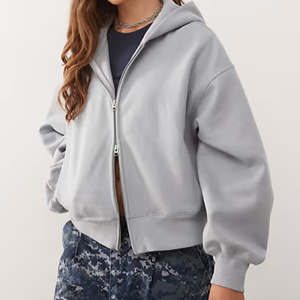 เสื้อฮู้ดซิปโอเวอร์ไซส์ผ้าฝ้ายหนา 100% พิมพ์โลโก้ตามสั่ง สไตล์สตรีทแวร์ทรงบ็อกซี่  ผ้าฟลีซหนานุ่ม รุ่น 2026 - Product Image 1