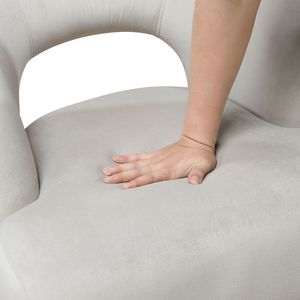 Poltrona di Lusso Contemporanea per Soggiorno, 1 Pezzo, Seduta in Velluto Grigio con Gambe in Legno Massello, Arredo d'Accento dallo Stile Unico - Product Image 4