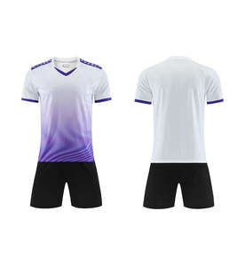 Tenue de football personnalisée 2025, maillot de football bleu et blanc, ensemble complet, uniformes et kits de football pour enfants - Product Image 6