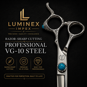 NYBL-55 5.5inch Straight <b>Left</b>-<b>handed</b> <b>Scissors</b> JAPAN 440C Sharp 58-59HRC Hardness Stainless Steel Handle Barber Shears Hair 28 - Product Image 4