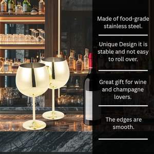 Gobelet à vin incassable personnalisé en acier inoxydable 350 ml, design moderne et durable, vente en gros, fournitures de bar - Product Image 3