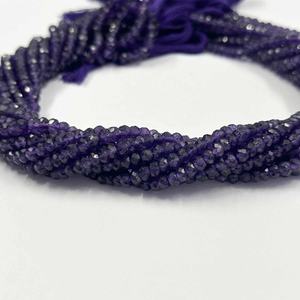 Cuentas de piedras preciosas Rondelle facetadas de amatista Africana Natural de 4mm, venta al por mayor, bricolaje a granel para fabricación de joyas, collar, pulsera, comprar en línea - Product Image 4