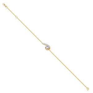 สร้อยข้อมือโซ่ประดับเพชรลายวนหรูหรา - Product Image 4