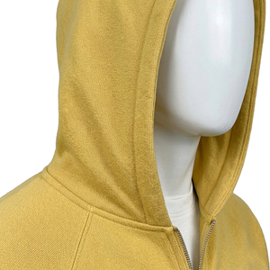 Sweat-shirt à capuche jaune pour homme, 100% coton, tricoté, coupe classique, couleur unie, décontracté, pour l'automne - Product Image 4