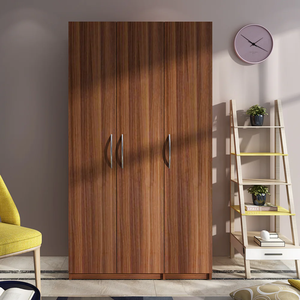 Modern <b>Wardrobe</b> Cabinet Flat Panel Door Hinged Design Metal Handle MDF Material Freestanding Bedroom Furniture Large Capacity - Product Image 4