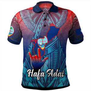 Guam Polynesian Men's Short Sleeve Polo Shirt With Floral Pattern Sublimation Print Breathable Regular Fit Casual Wear - Product Image 6