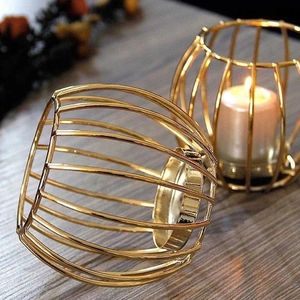 Gold Round Metal Lantern Candle <b>Holder</b> Heat Resistant Home Decoration <b>Holder</b> Iron Decorative <b>Candlestick</b> <b>Holder</b> - Product Image 2