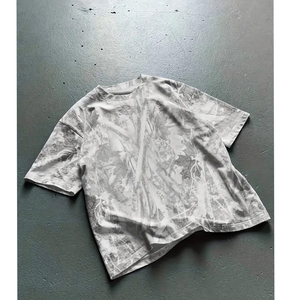 T-shirt camouflage oversize pour homme, streetwear, coton, col rond, manches courtes, coupe décontractée, tee-shirt d'été - Product Image 2